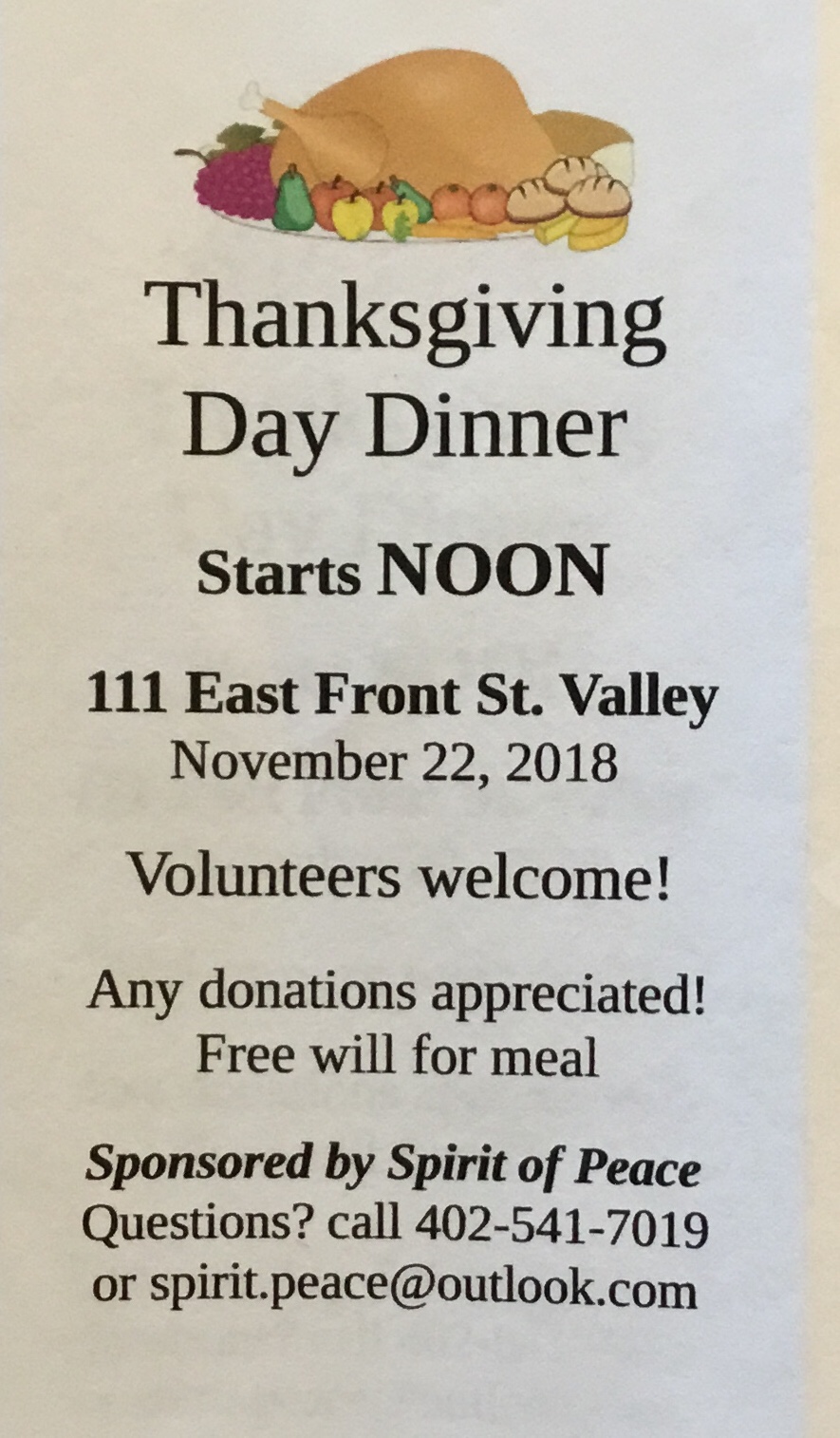 Free Thanksgiving Day Meal