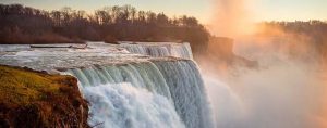 American Niagara Falls at Sunset