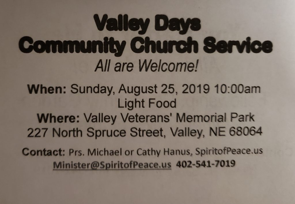 Valley Days Community Church Service