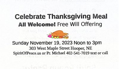 Celebrate Thanksgiving in Hooper